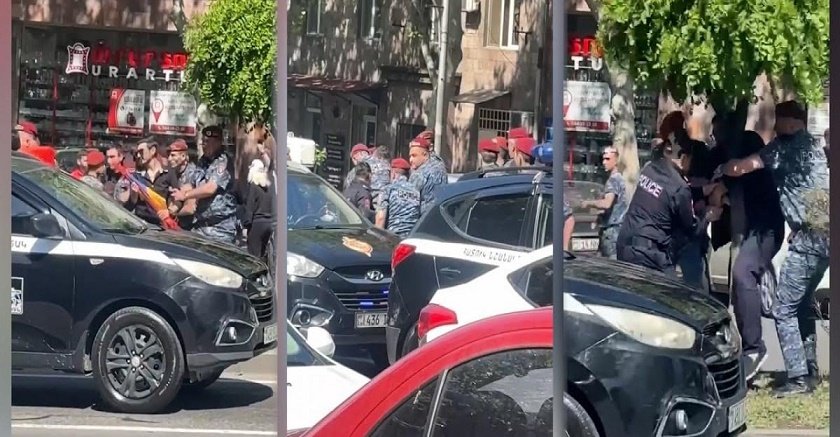 Ermənistanda kütləvi itaətsizlik aksiyaları başlayıb - Polis yolu bağlayan etirazçıları saxlayıb - VİDEO
