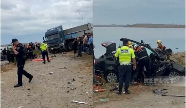 Bakıda 3 nəfərin öldüyü dəhşətli qəza - ANBAAN GÖRÜNTÜLƏR