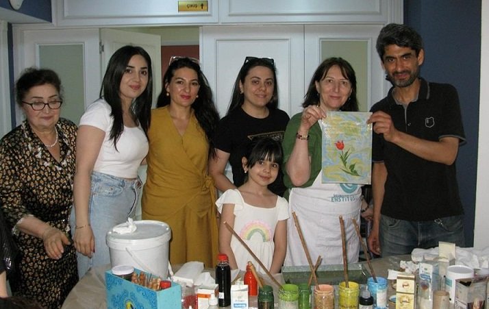 QHT toxuculuq və ebru kurslarında ilk dəsrlərə başladı - FOTOLAR