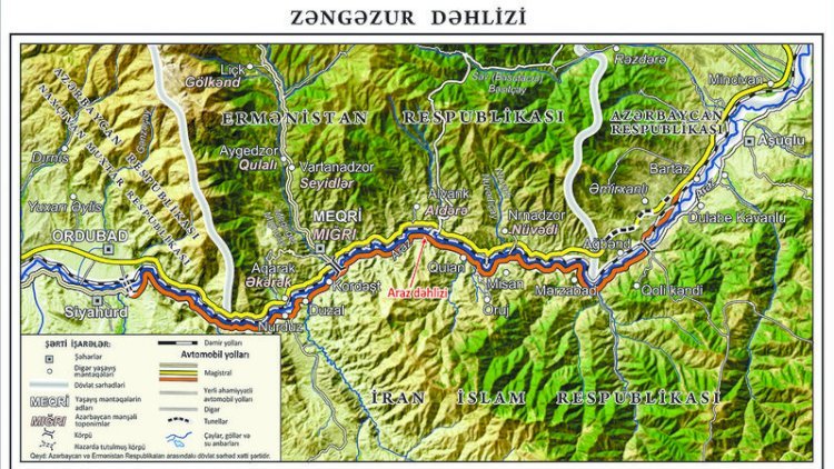 Zəngəzur dəhlizinin xəritəsi hazırlandı