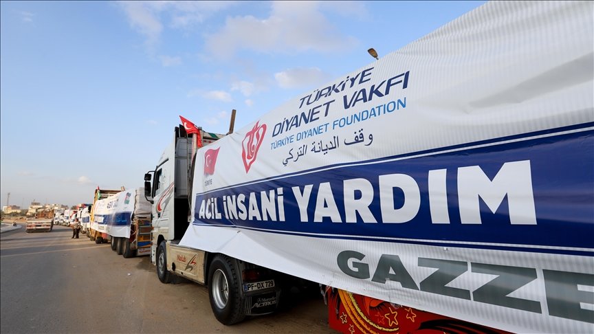 Türkiyə Diyanət Fondu Qəzza üçün 20 TIR humanitar yardım göndərdi