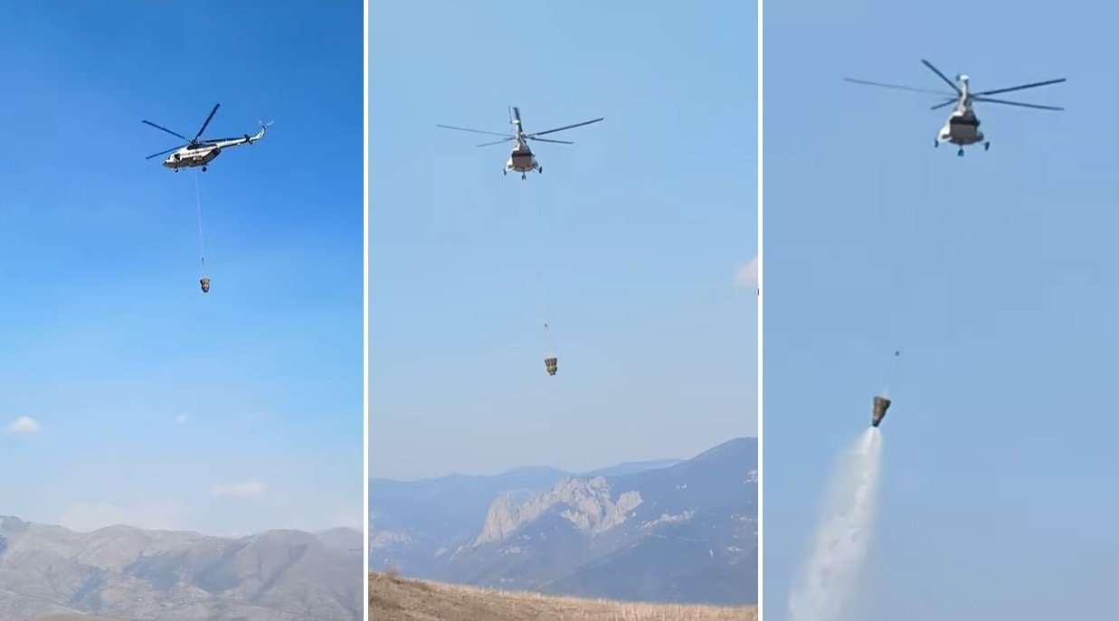 Laçın və Kəlbəcərdəki yanğınlara helikopterlər cəlb olundu - VİDEO