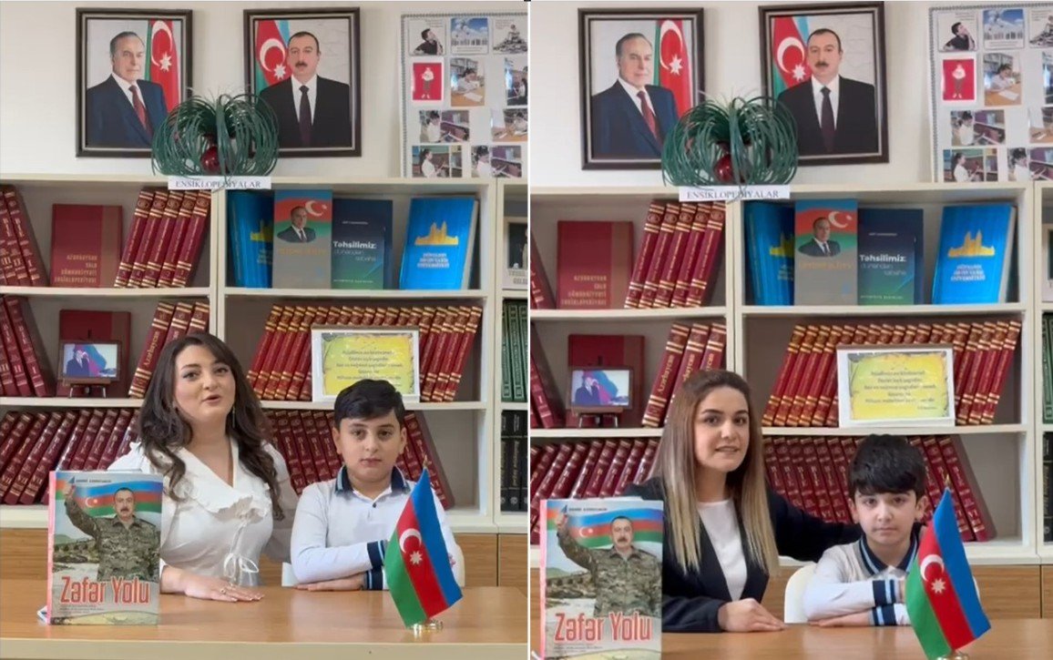 Məktəblilər ölkə başçısına təbrik ünvanlayıb