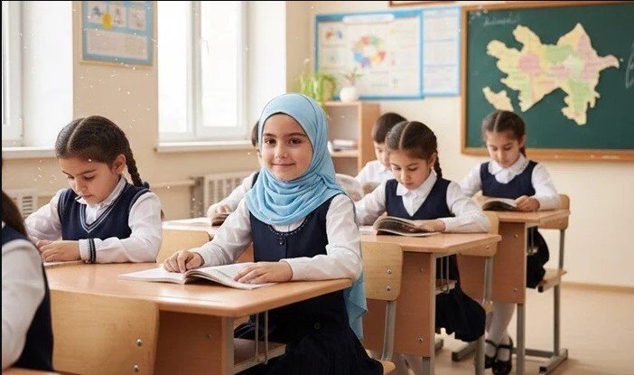 Məktəbə hicabla göndərilən azyaşlılar: Qanun nə deyir?