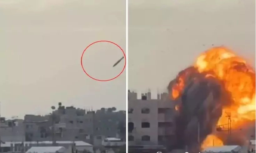 Onlar binanı ağır bombalarla vurdular! İsrail ordusu binanı yerlə bir etdi