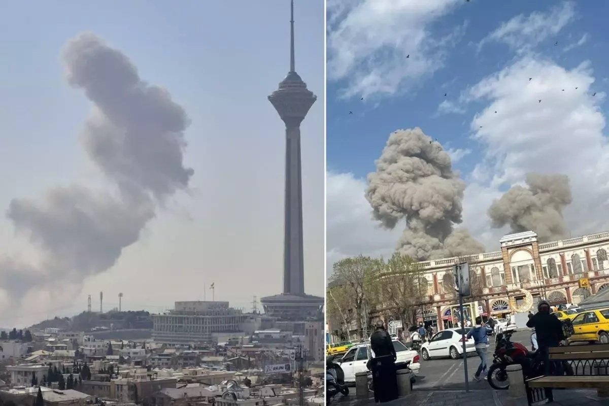 Tehranın mərkəzindən tüstü qalxır! İlk görüntülər bunlardır