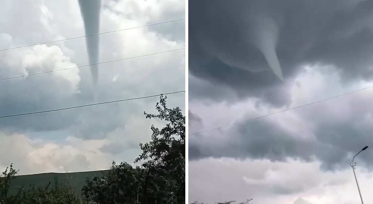 Göyçə gölü ətrafında nadir təbiət hadisəsi: Tornado qeydə alındı - VİDEO