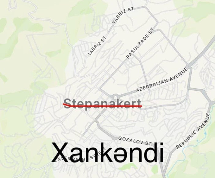 "Apple maps"də Xankəndi "Stepanakert" göstərilir - FOTO