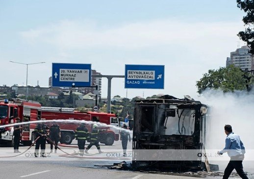 Bakıda sərnişin avtobusu yanıb kül oldu: SƏBƏB AÇIQLANDI - FOTO - VİDEO
