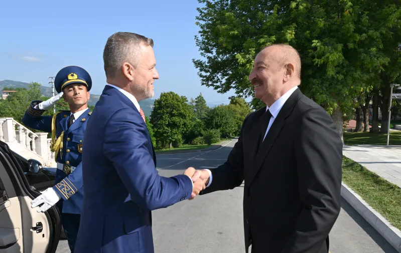 İlham Əliyev slovakiyalı həmkarını Şuşada qarşıladı - FOTOLAR