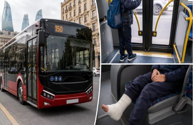 Bakıda avtobus sürücüsü azyaşlının ayağını əzdi, çıxıb getdi