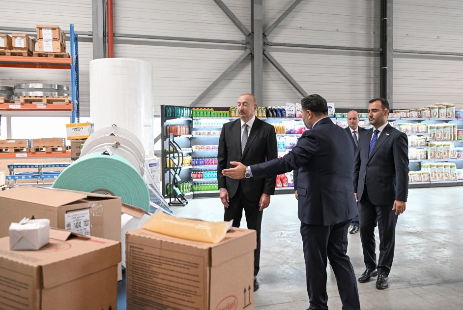 Prezident Qaradağda istehsal müəssisəsinin açılışında