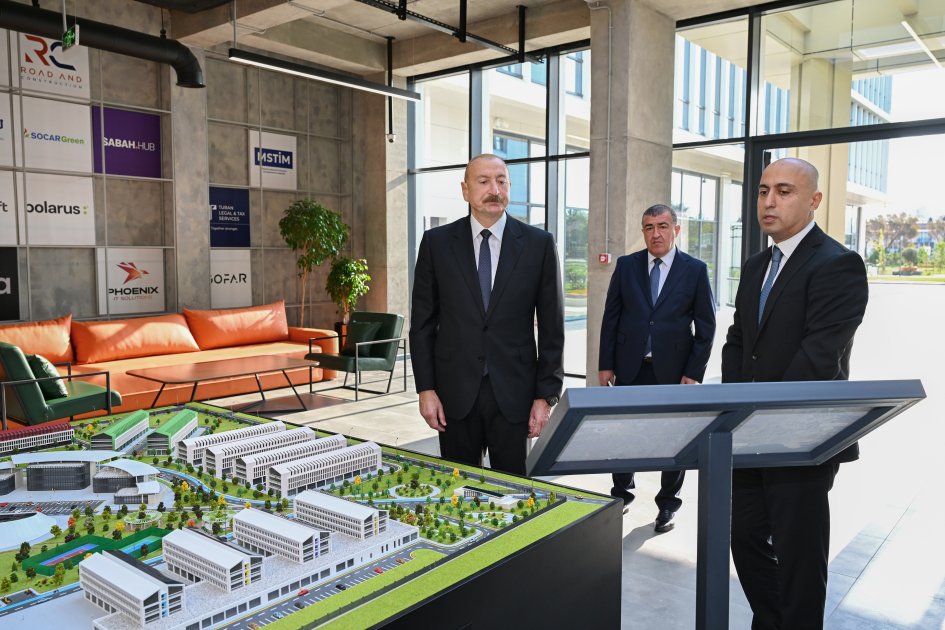 İlham Əliyev “SABAH.city” innovasiya şəhərciyinin birinci mərhələsinin açılışında - FOTO