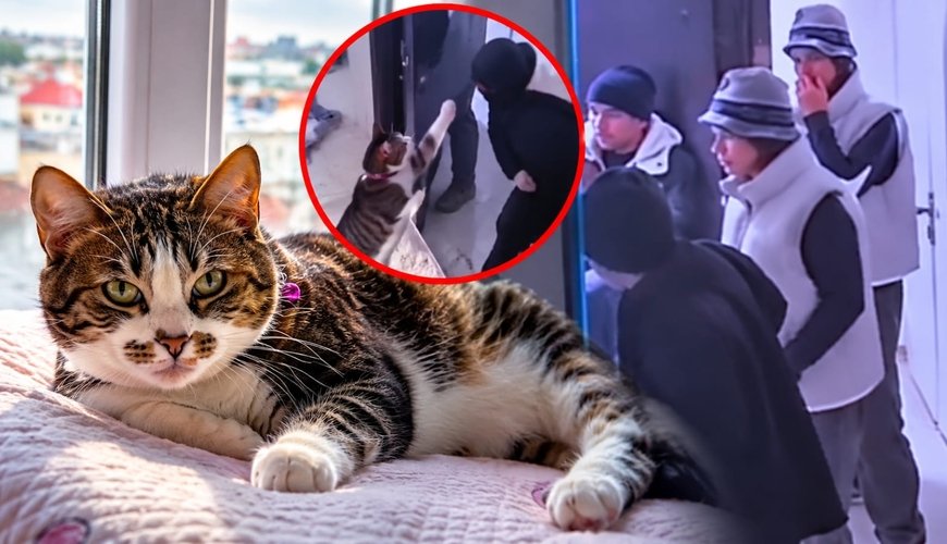Oğrular 45 dəqiqə mənzilə girməyə çalışdılar – Pişik imkan vermədi